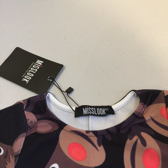 Misslook Girls Dress Christmas Holiday Rudolph Red Nosed Reindeer Size 7-8 Years - Picture 9 of 12